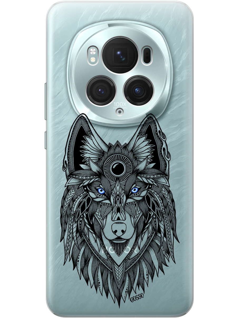 

Силиконовый чехол на Honor Magic6 Pro с принтом "Голубоглазый волк" прозрачный, Прозрачный;голубой;черный, 782623412