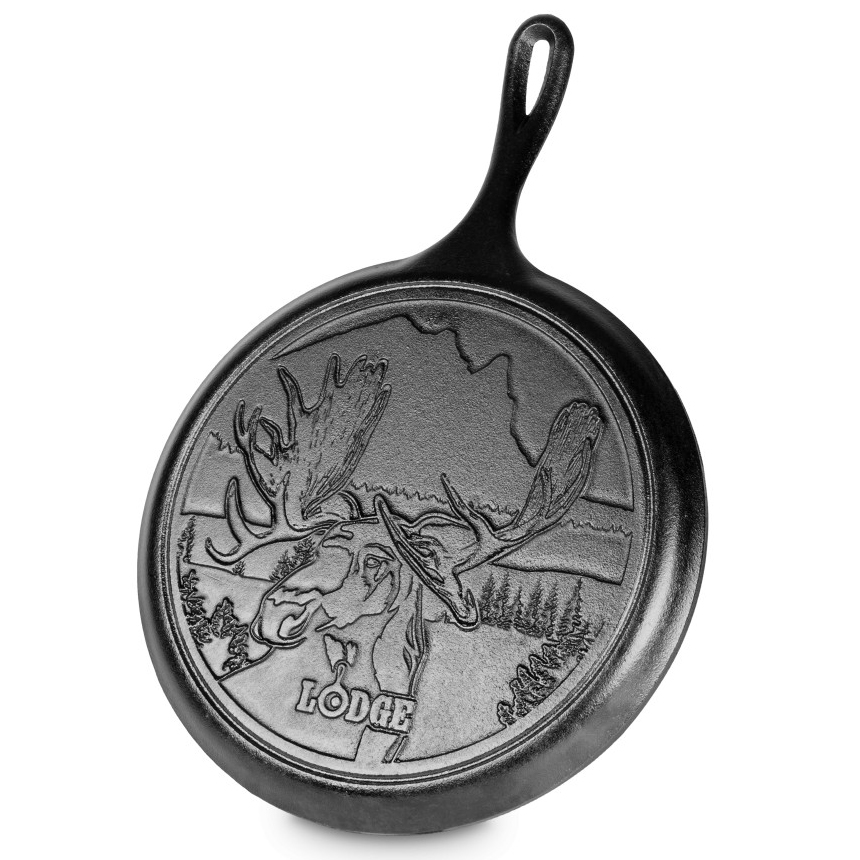 фото Lodge сковорода круглая блинная moose logo - лого лось, 26 см l9ogwlmo