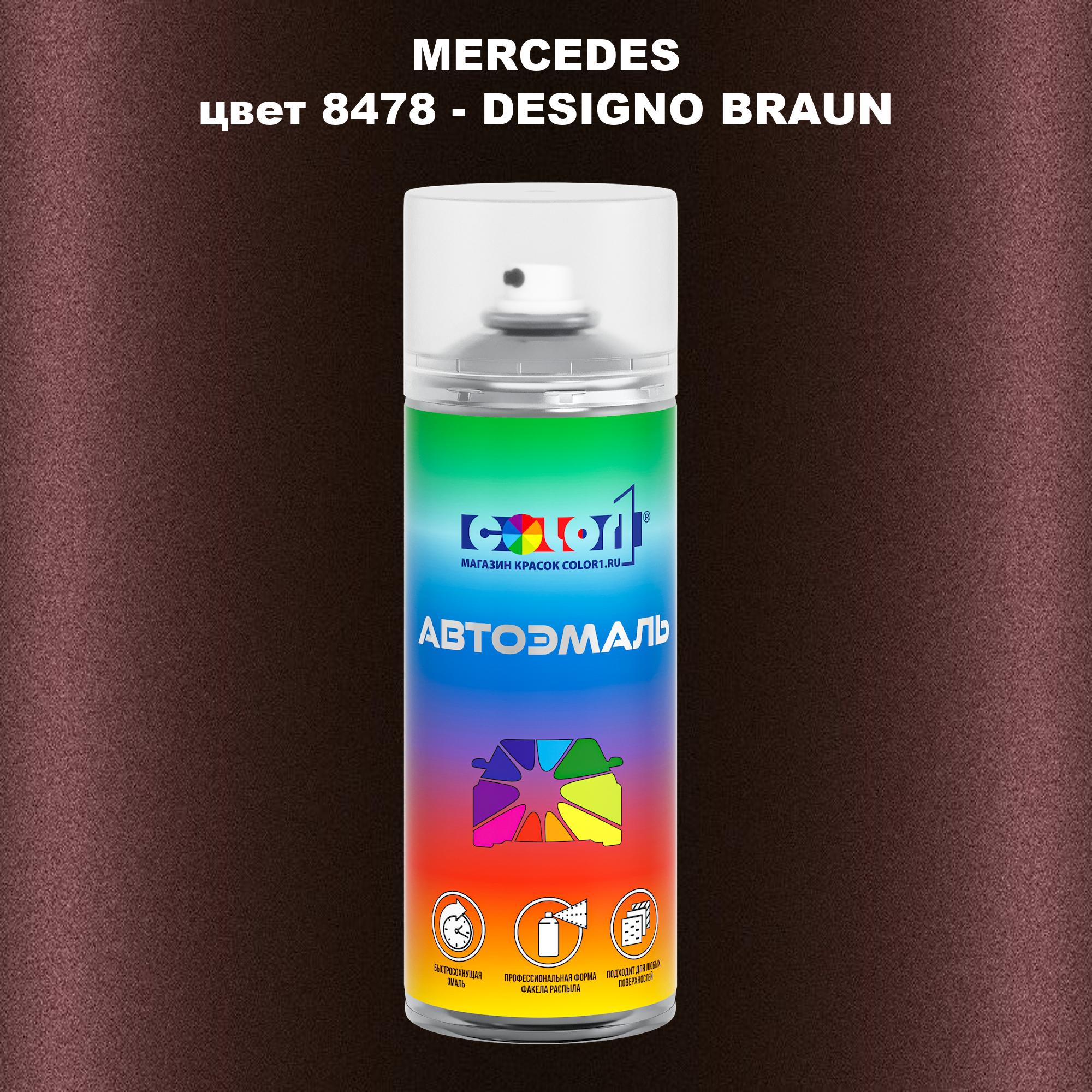 

Аэрозольная краска COLOR1 для MERCEDES, цвет 8478 - DESIGNO BRAUN, Прозрачный