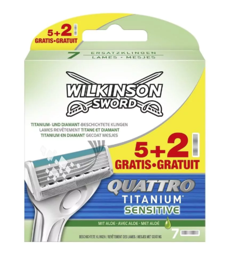

Кассеты для станка Wilkinson Sword Quattro Titanium Sensitive 7 шт