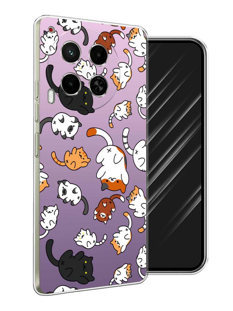 

Чехол Awog на Tecno Camon 30 5G "Котопад", Фиолетовый;белый, 305550-1