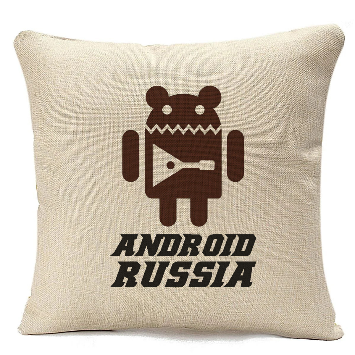 

Подушка бежевая CoolPodarok Android Russia, Бежевый