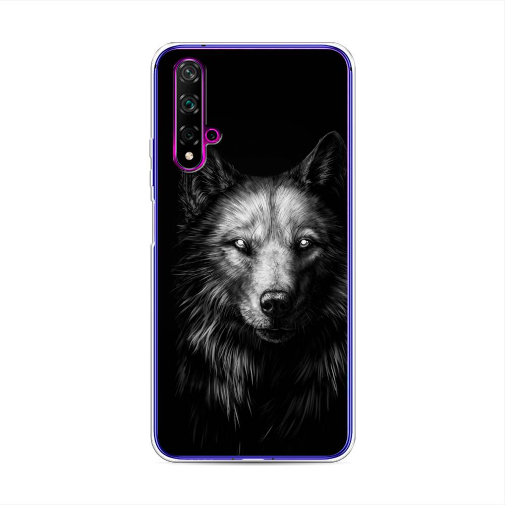 

Чехол Awog на Huawei Nova 5T "Волк черно белый", Разноцветный, 610550-1