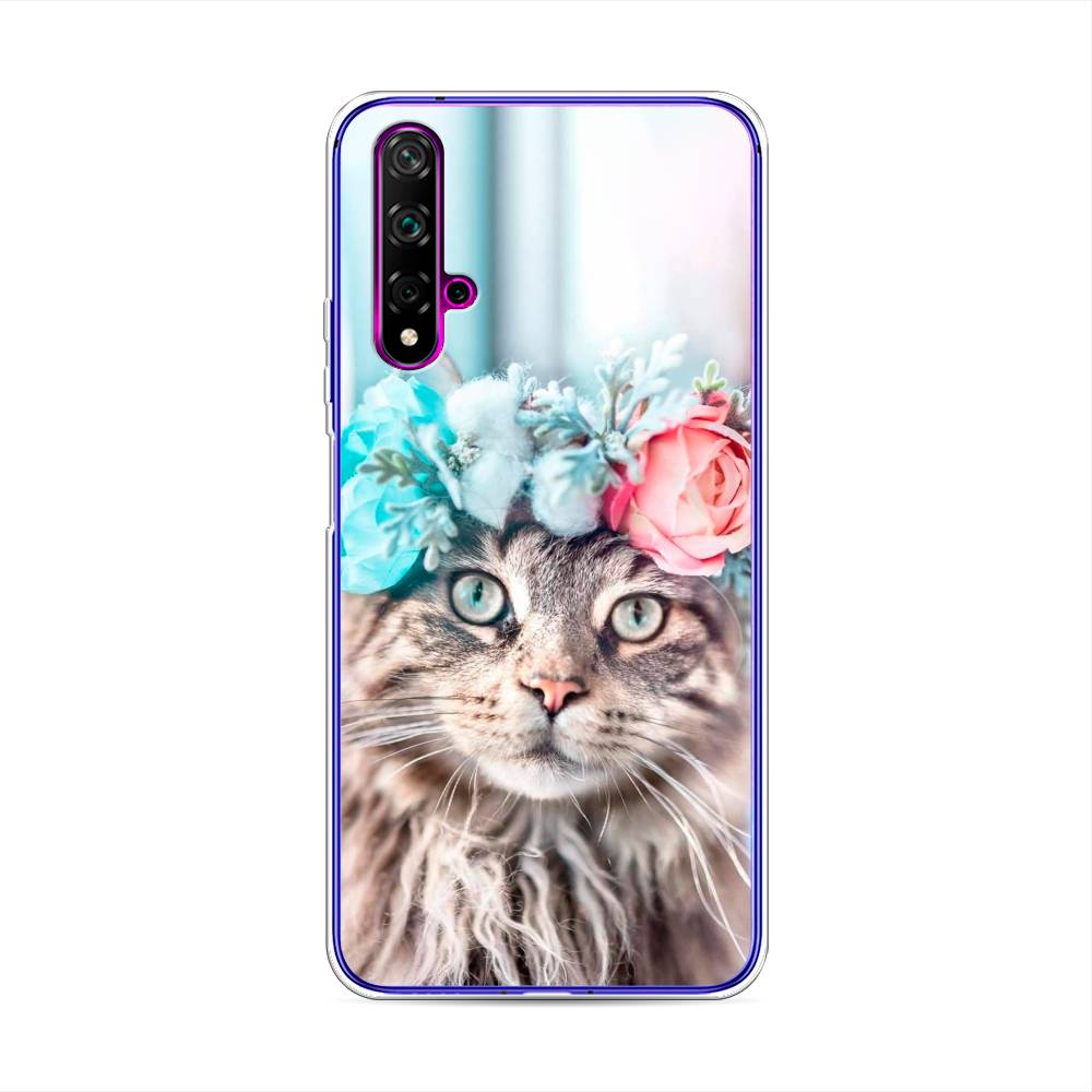 

Чехол Awog на Huawei Nova 5T "Кот в венке", Разноцветный, 610550-2