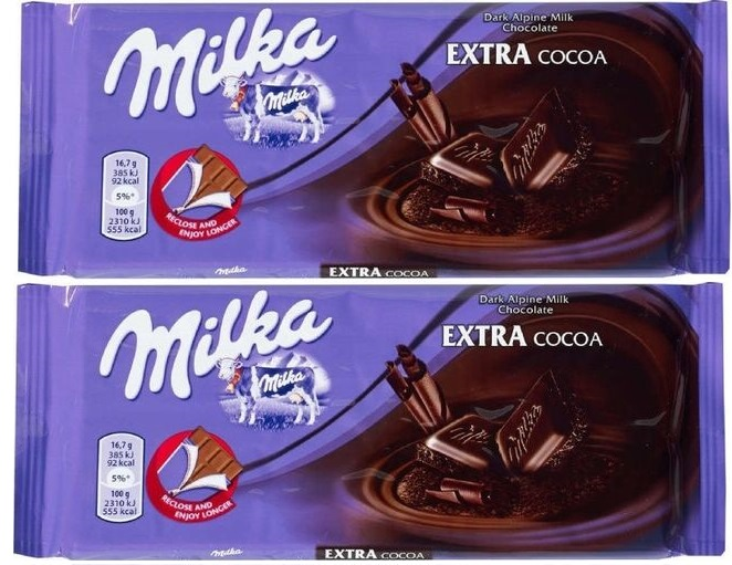 Шоколад темный Milka Extra Cacao Dark, 100 г х 2 шт