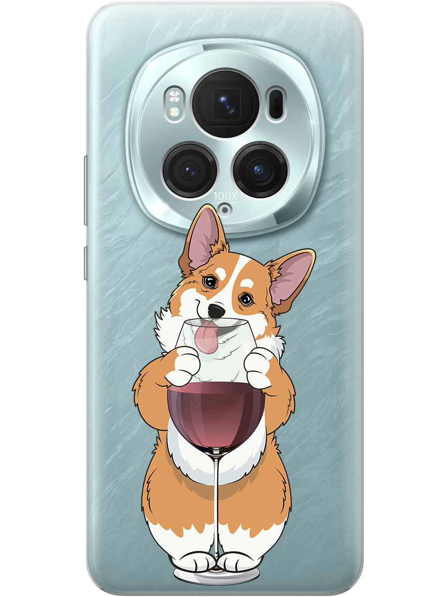 

Силиконовый чехол на Honor Magic6 Pro с принтом "Корги и бокал" прозрачный, Прозрачный;белый;бордовый, 782623461