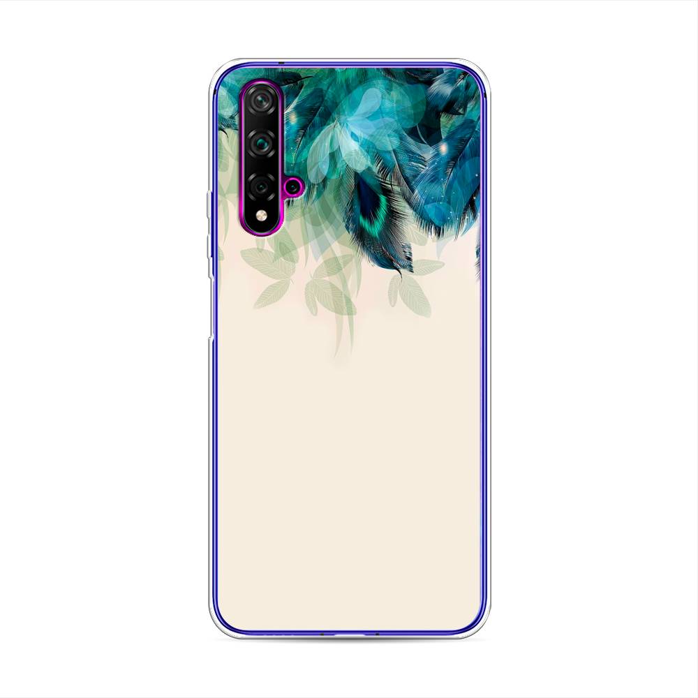 

Чехол Awog на Huawei Nova 5T "Перья голубого цвета", Разноцветный, 610550-2