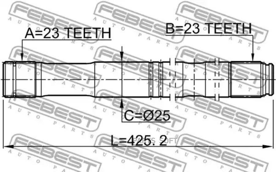 

FEBEST Полуось L 23x425x23 FEBEST 0112-ZZT251LH FEBEST 0112-ZZT251LH