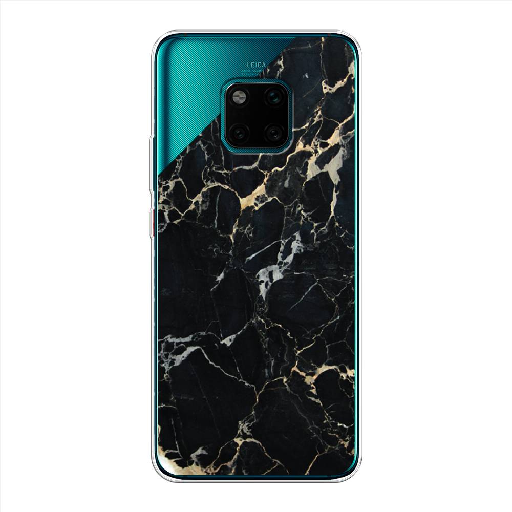 

Чехол Awog на Huawei Mate 20 Pro "Черный мрамор уголок", Черный;золотистый, 67050-3