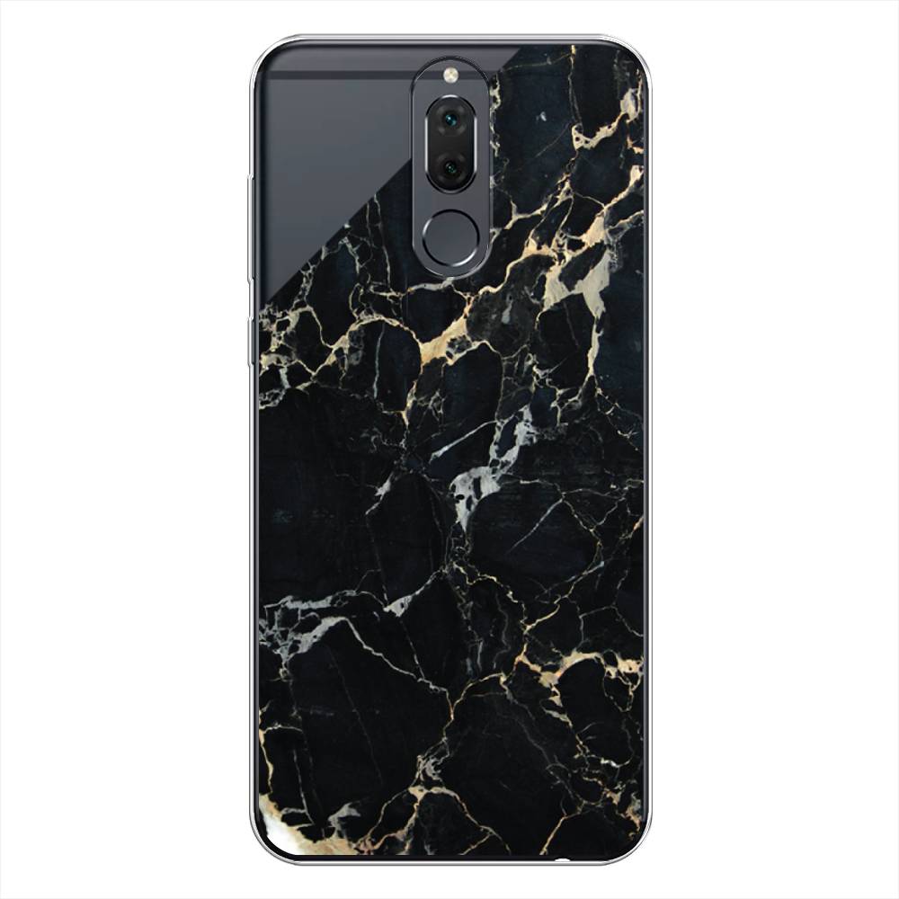 

Чехол Awog на Huawei Nova 2i "Черный мрамор уголок", Черный;золотистый, 64150-3