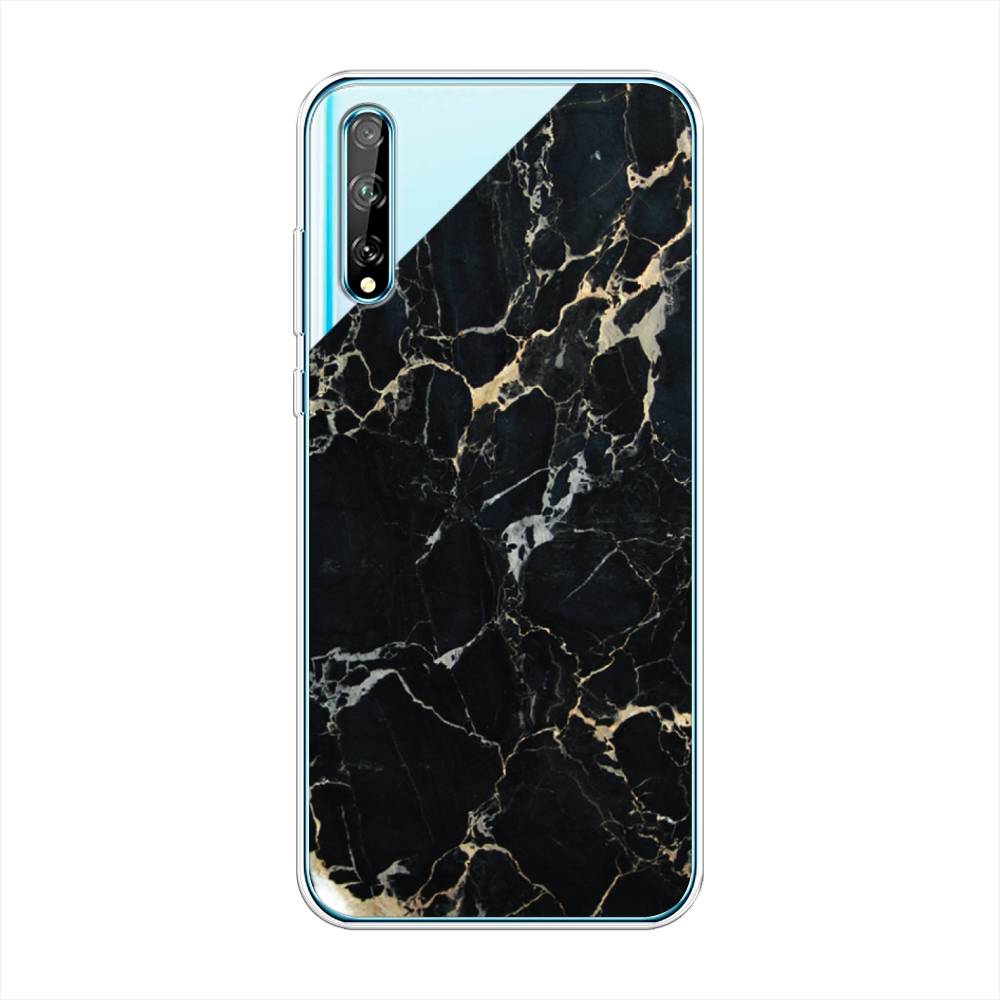 

Чехол Awog на Huawei P Smart S "Черный мрамор уголок", Черный;золотистый, 6103550-3