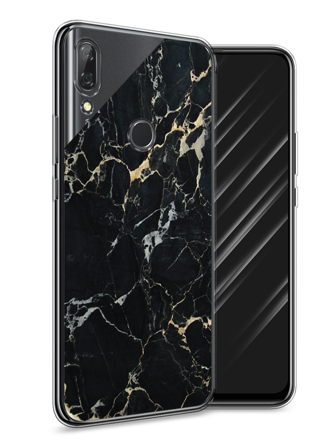 

Чехол Awog на Huawei P Smart Z "Черный мрамор уголок", Черный;золотистый, 69450-3