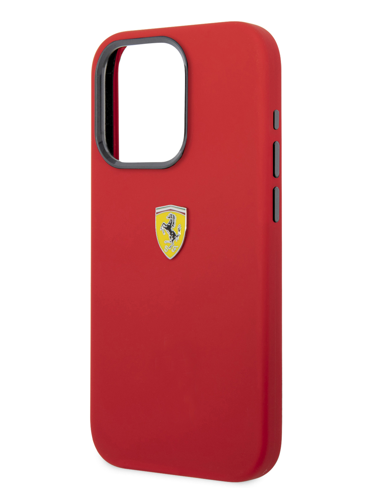 Чехол Ferrari для iPhone 15 Pro силиконовый с эффектом Soft touch, красный