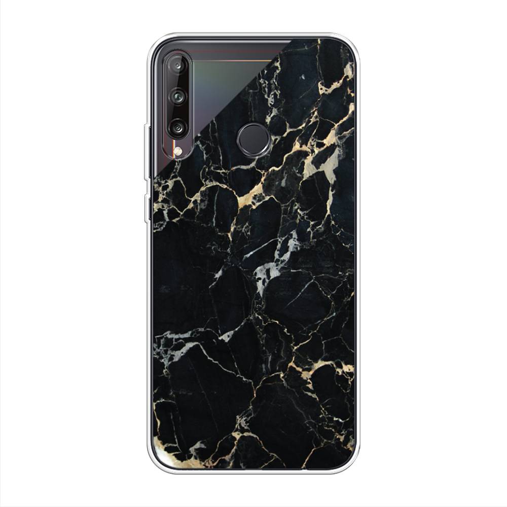фото Чехол awog "черный мрамор уголок" для huawei p40 lite e