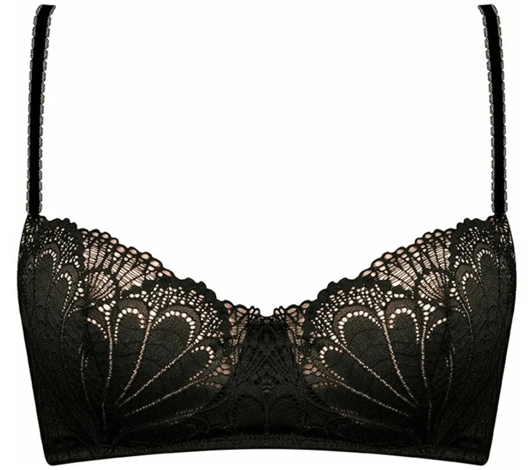 

Бюстгальтер-бралетт Foulard Bralette с полупрозрачными треугольными чашками 70C черный