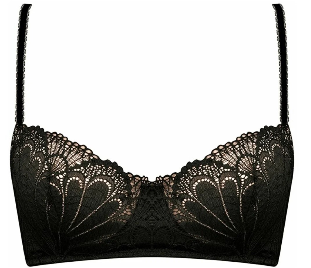 

Бюстгальтер-бралетт Foulard Bralette с полупрозрачными треугольными чашками 65B черный