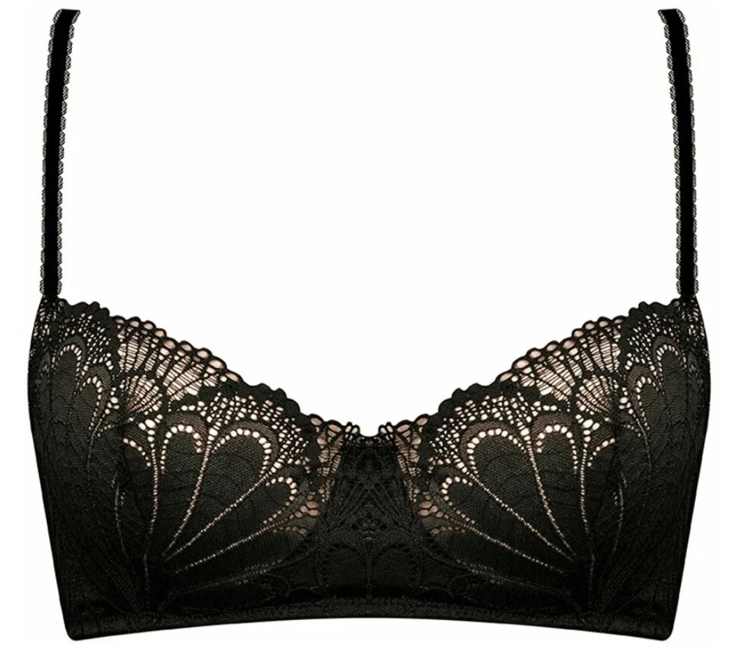

Бюстгальтер-бралетт Foulard Bralette с полупрозрачными треугольными чашками 65C черный