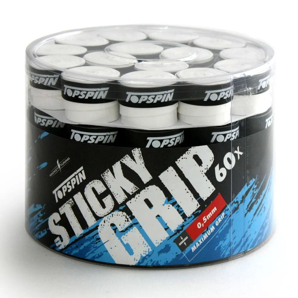 Намотка для теннисной ракетки Topspin STICKY GRIP 60 шт. белая