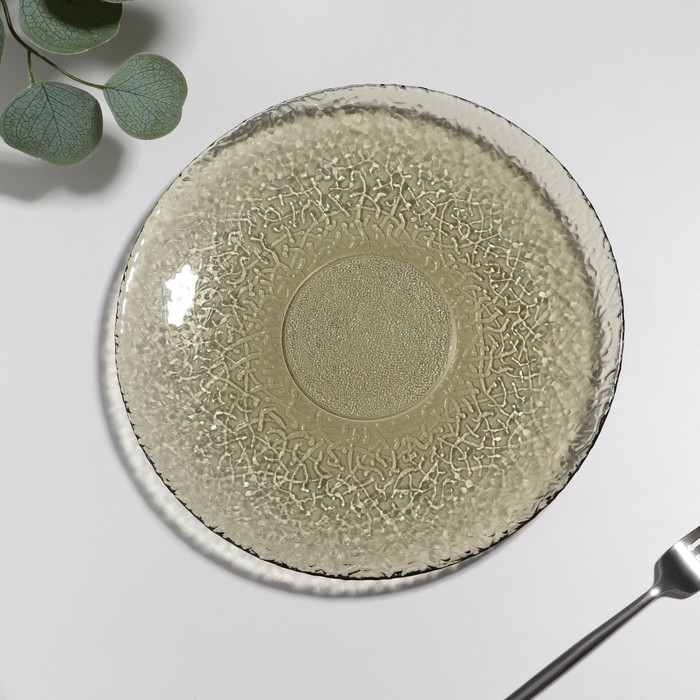 

Тарелка NiNaGlass «Ажур» 9767186, d=26 см, h=2,5 см, дымка, Ажур
