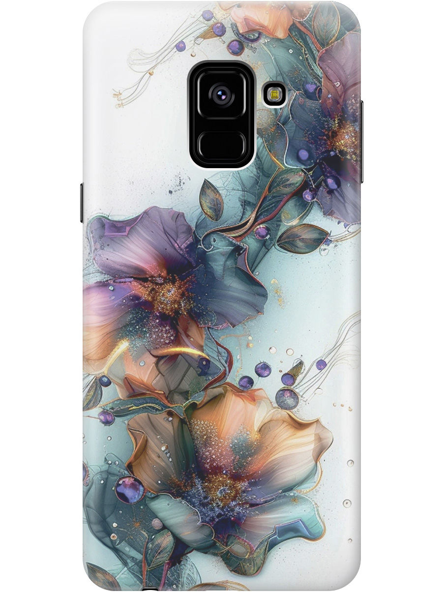 

Силиконовый чехол на Samsung Galaxy A8 (2018) с принтом "Мистические цветы", Прозрачный;белый;зеленый, 716847510