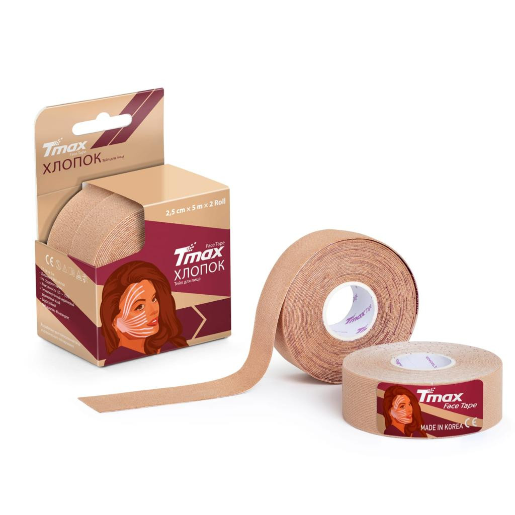 

Тейп кинезиологический TMAX Beauty Tape 2.5 см x 5м x 2 рул., 423240, бежевый, Beauty Tape