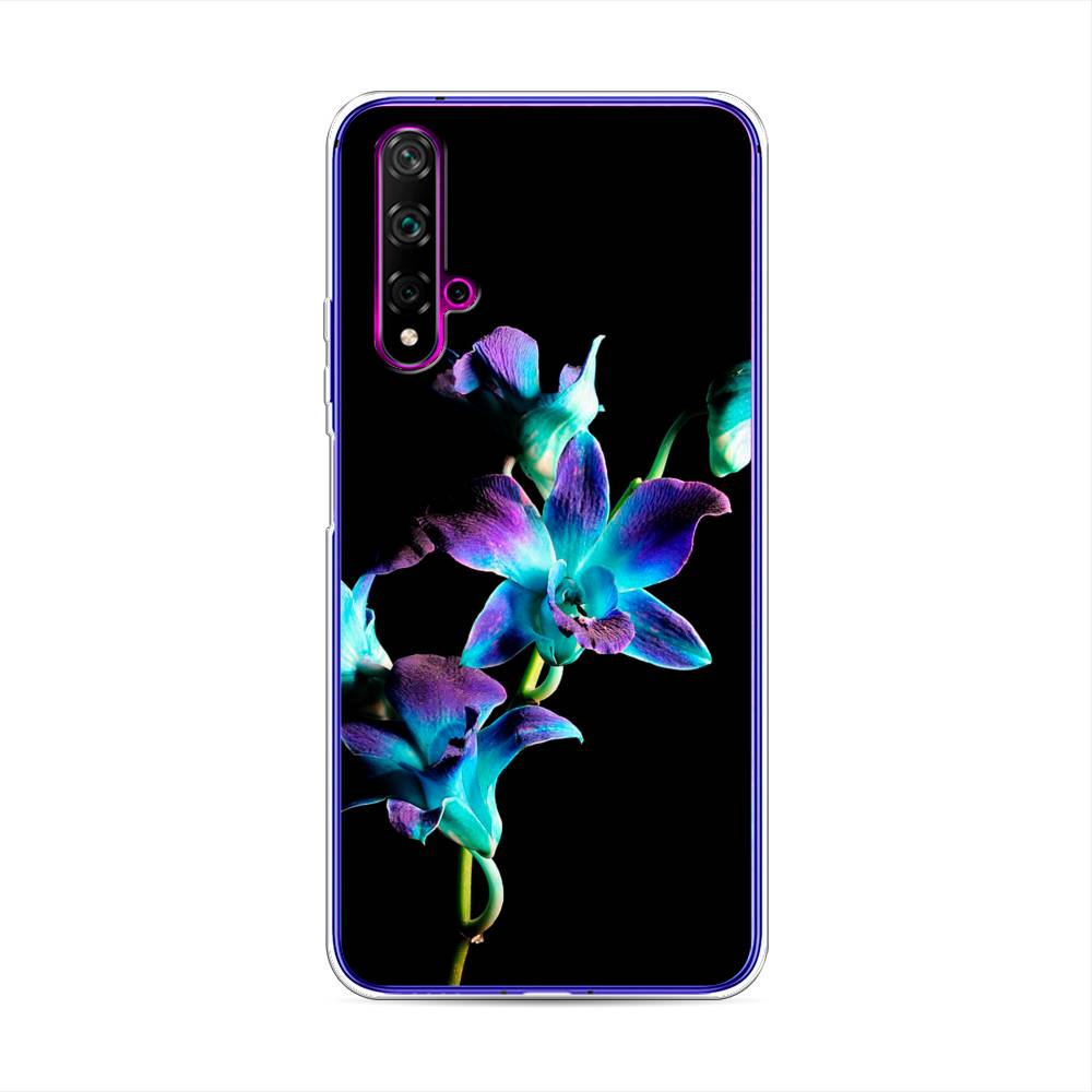 фото Чехол awog "синий цветок на черном" для huawei nova 5t