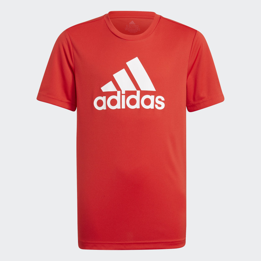 фото Футболка adidas designed 2 move big logo tee vivid red/white gn1477 р.140