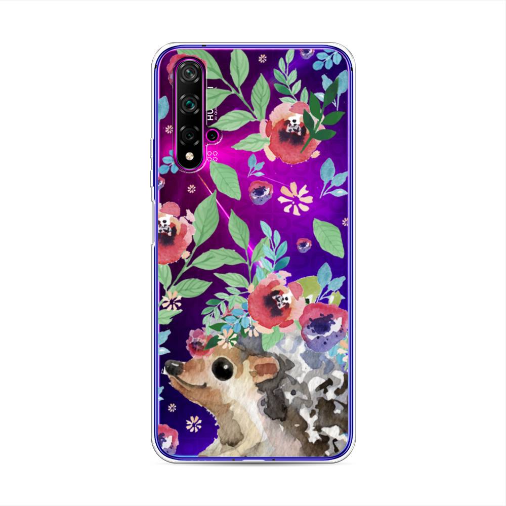 

Чехол Awog на Huawei Nova 5T "Ежик в цветах акварель", Разноцветный, 610550-2