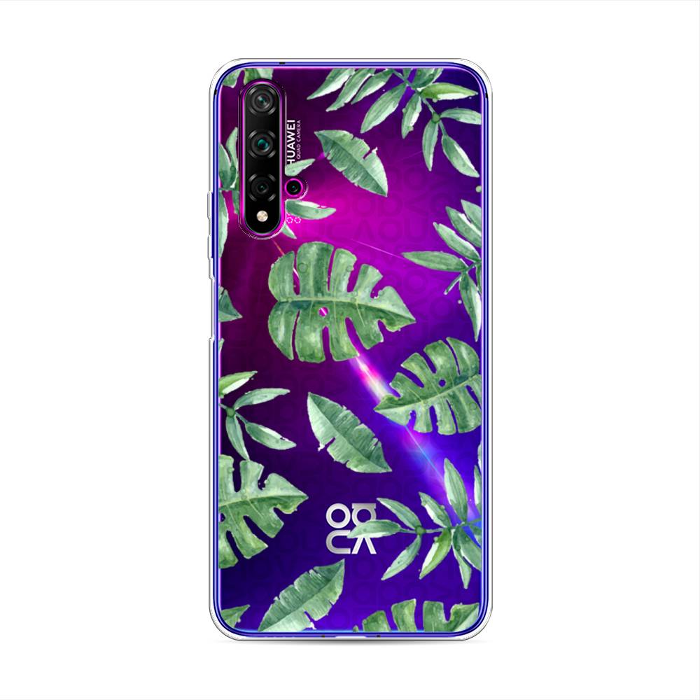 

Чехол Awog на Huawei Nova 5T "Нарисованные пальмовые листья", Разноцветный, 610550-4