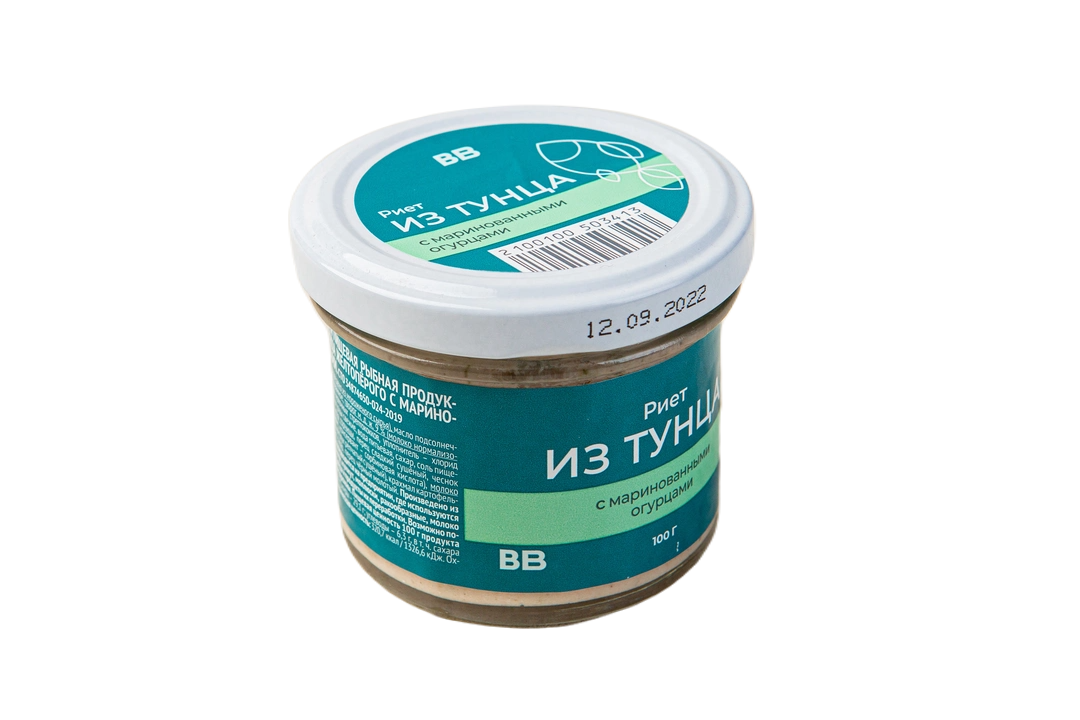 

Риет ВкусВилл из тунца с маринованными огурцами 100 г