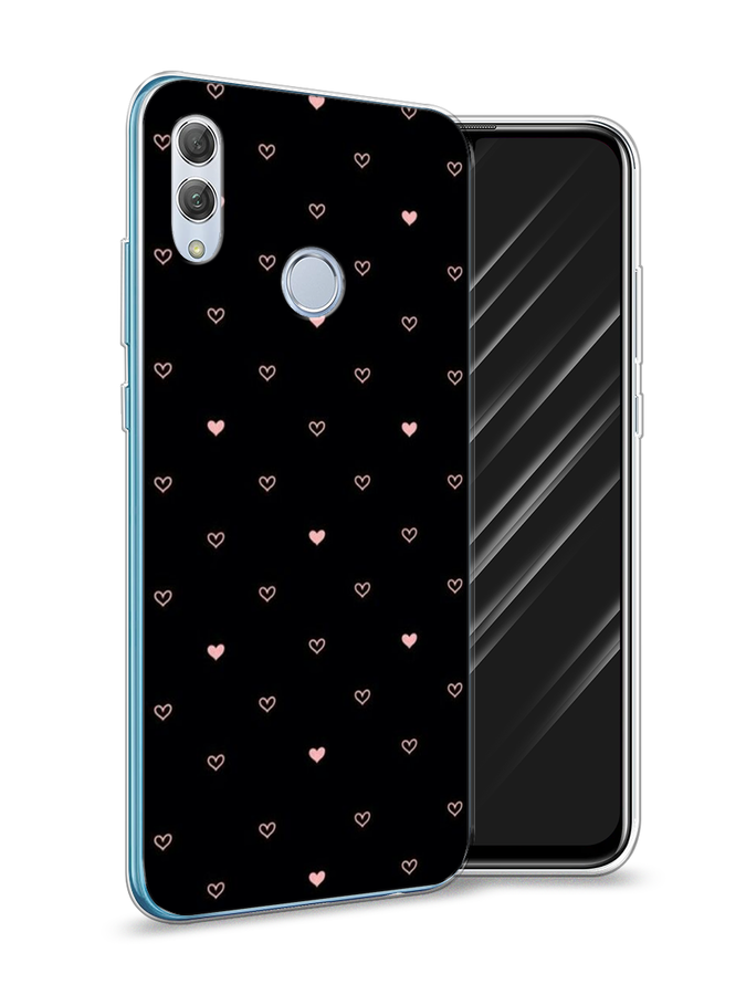 

Чехол Awog на Honor 10 Lite "Черный фон и сердечки", Розовый;серый;черный, 67550-3