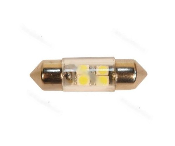 фото Лампа светодиод 12v s8.5 t11x31 маяк 4smd 3.5х2.8mm белая