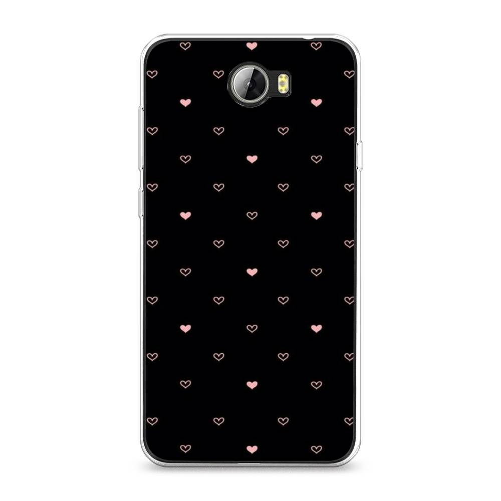 

Чехол Awog на Honor 5A "Черный фон и сердечки", Розовый;серый;черный, 60350-3