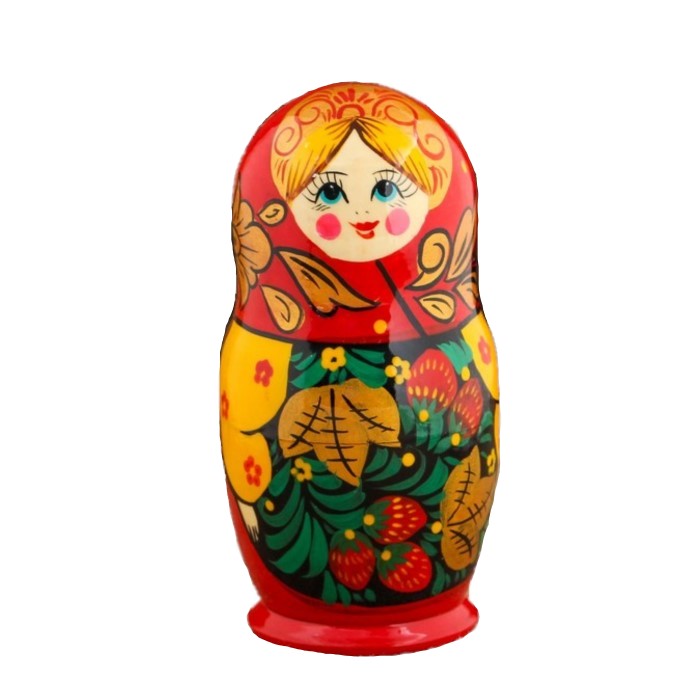 

Матрёшка «Земляничка», красный платок, 5-ти кукольная, 17 см Sima-Land