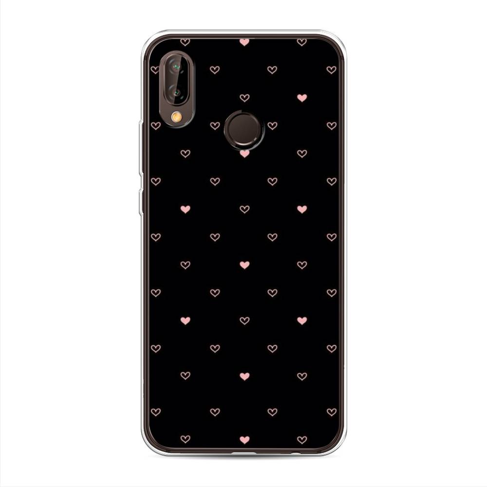 

Чехол Awog на Huawei Nova 3 "Черный фон и сердечки", Розовый;серый;черный, 66150-3