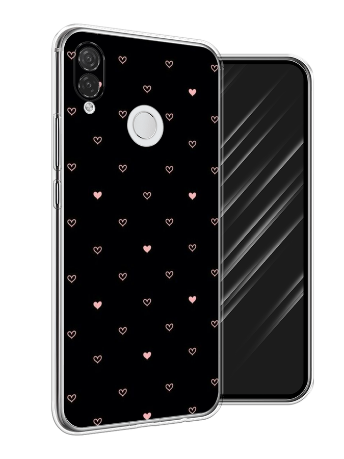 

Чехол Awog на Huawei P Smart Plus "Черный фон и сердечки", Розовый;серый;черный, 68250-3