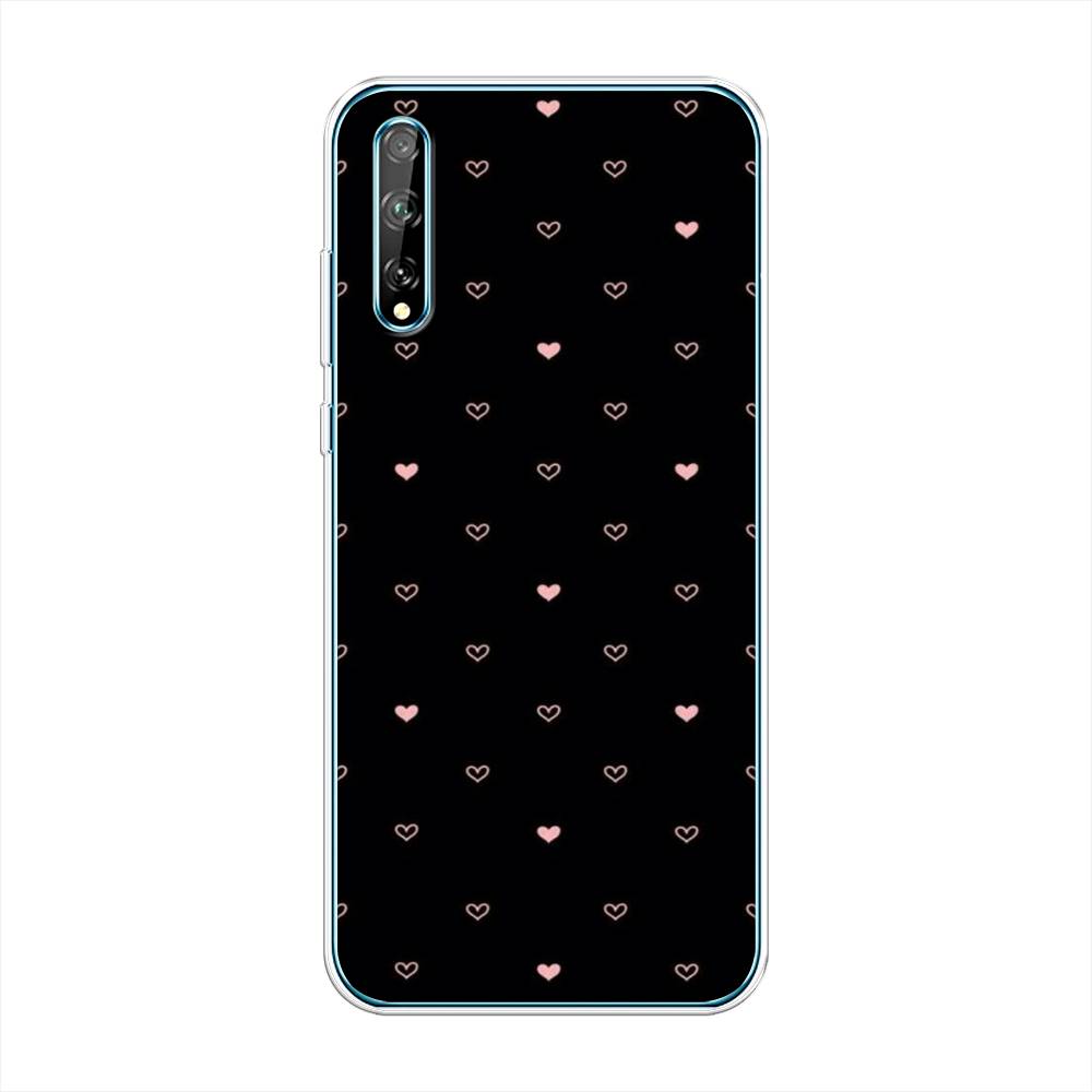 

Чехол Awog на Huawei P Smart S "Черный фон и сердечки", Розовый;серый;черный, 6103550-3