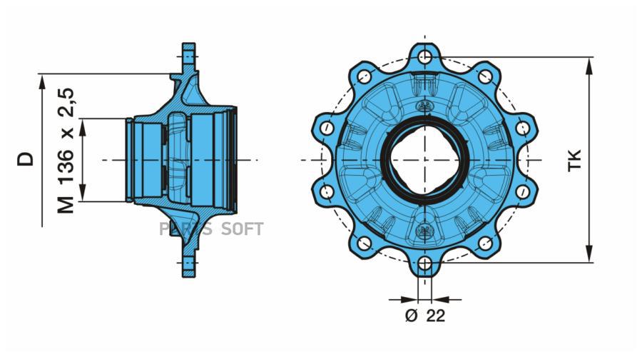 0327243102_ступица BPW HZF ECO Plus 8-9t 67313₽