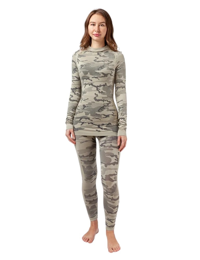 

form7800_camugreen_M-L Комплект термобелья женский, черный/зеленый камуфляж, Зеленый;черный, Form7800