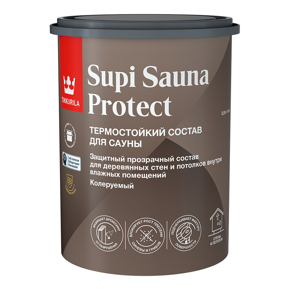 Антисептик Tikkurila Supi Sauna Protect бесцветный 0,9 л