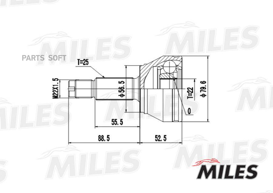 

Шрус Ford Fiesta/Mazda 121 1.25-1.8d 95-02 Нар. Miles арт. GA20105