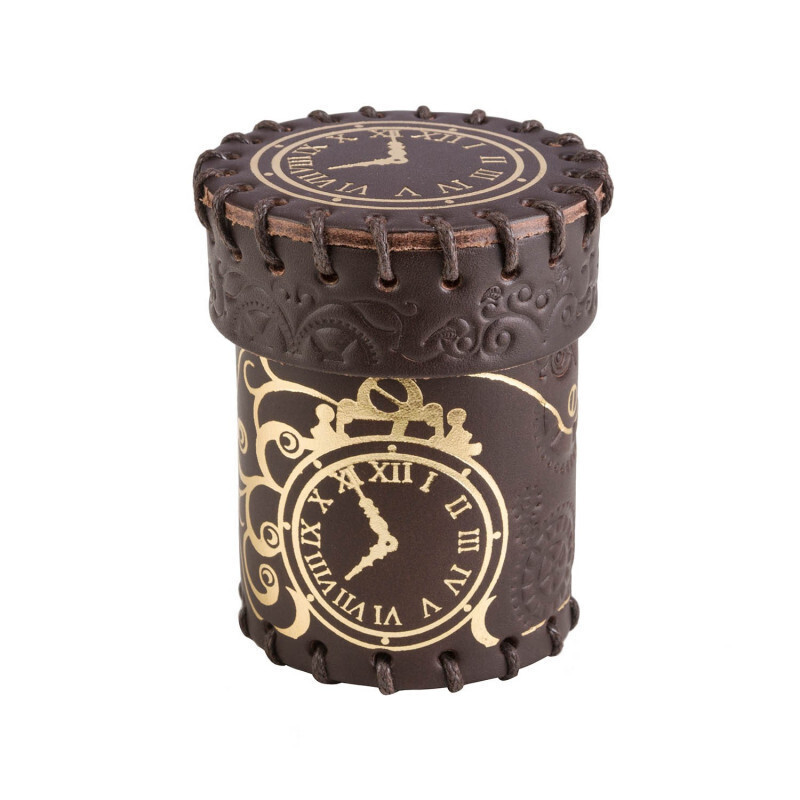 фото Кожаный стакан для перемешивания кубиков - steampunk brown & golden leather dice cup nobrand