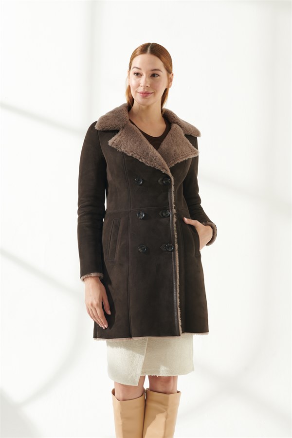 Пальто женское Black Noble 231 коричневое M (товары доставляются из-за рубежа)