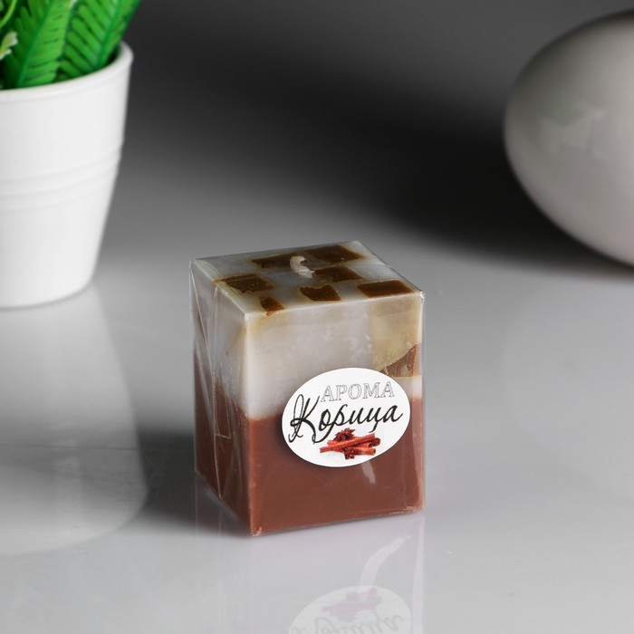

Свеча-куб с мозаикой, "Корица", ароматическая, 5х6 см