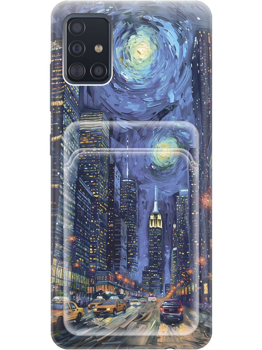 

Силиконовый чехол на Samsung Galaxy A51 с принтом с карманом для карты прозрачный 782861, Прозрачный;синий;черный, 722409110