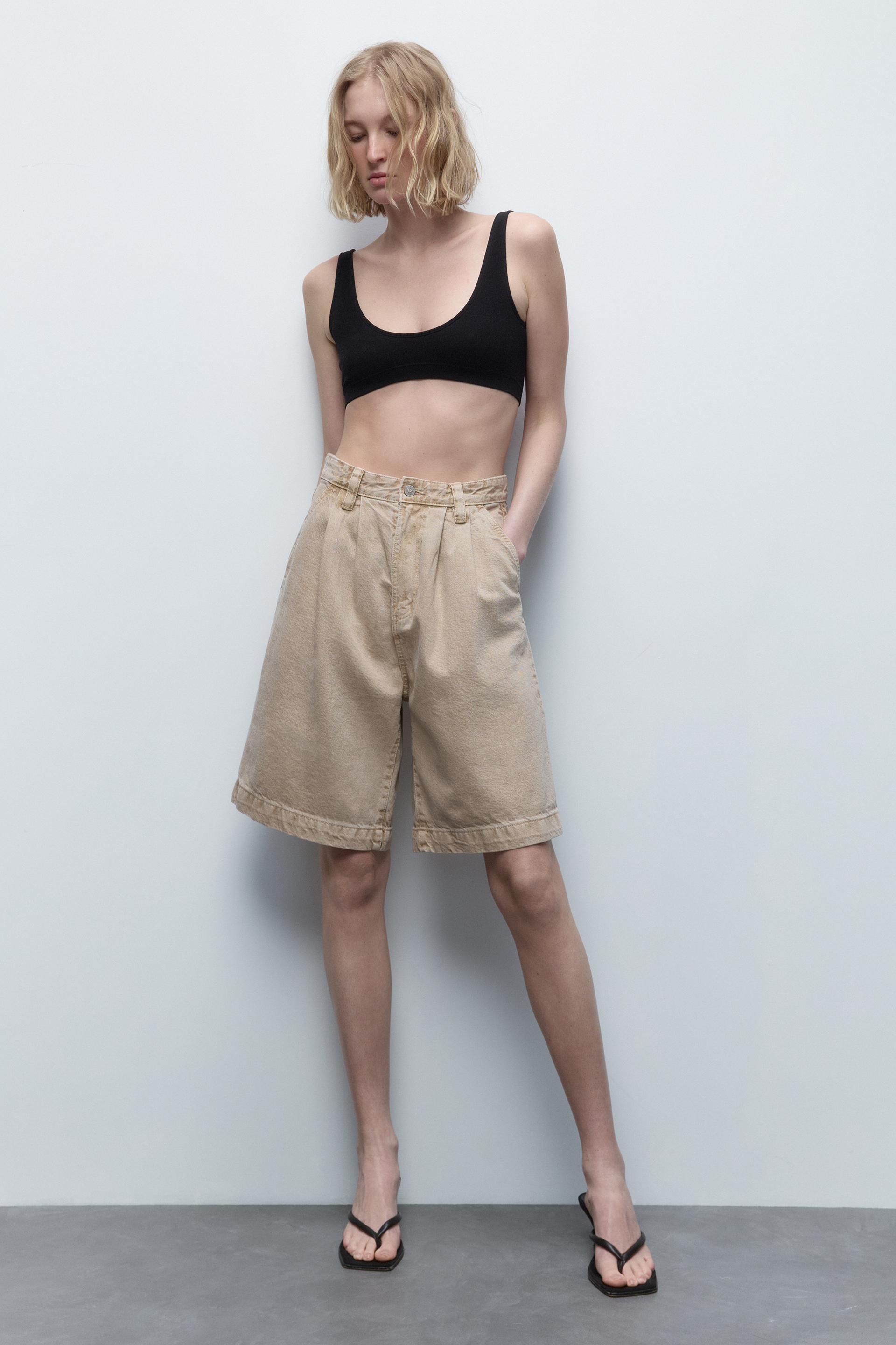 Джинсовые шорты женские Befree 2421211018 бежевые L 2729₽