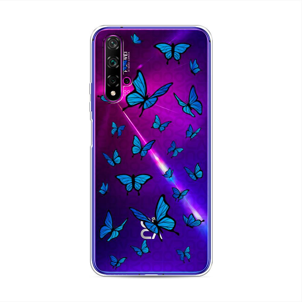 фото Чехол awog "синие бабочки" для huawei nova 5t