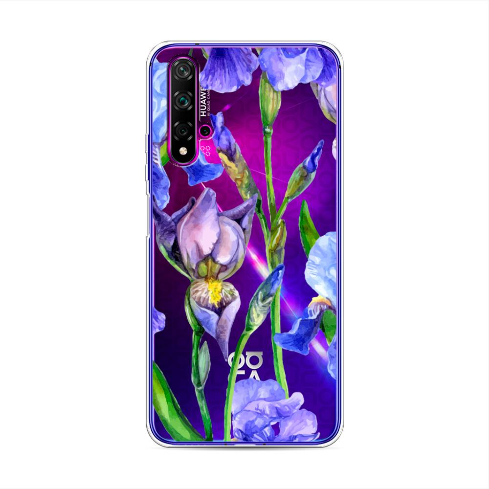 

Чехол Awog на Huawei Nova 5T "Синие ирисы", Разноцветный, 610550-8