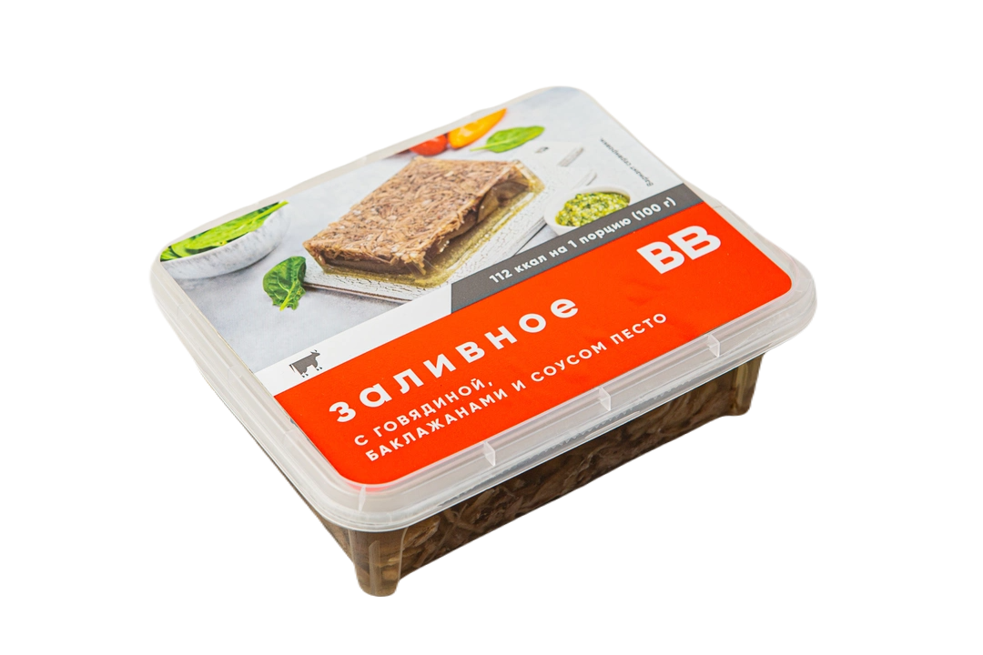 

Заливное ВкусВилл с говядиной баклажанами и соусом песто 300 г