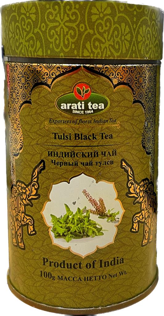 Чай ARATI TEA Tulsi Black Tea черный Ассам тулси 100 г ж/б